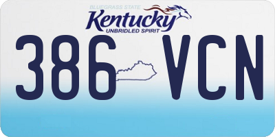 KY license plate 386VCN