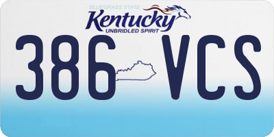 KY license plate 386VCS