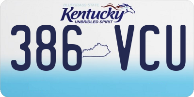 KY license plate 386VCU