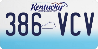 KY license plate 386VCV