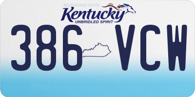 KY license plate 386VCW