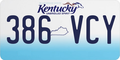 KY license plate 386VCY