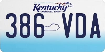 KY license plate 386VDA