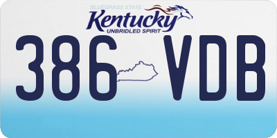 KY license plate 386VDB