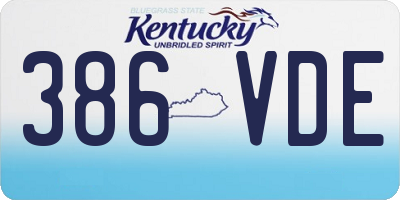 KY license plate 386VDE