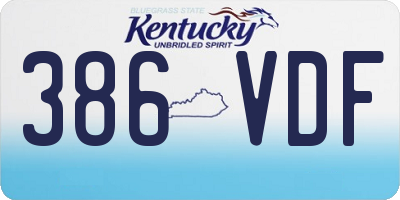 KY license plate 386VDF
