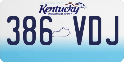 KY license plate 386VDJ