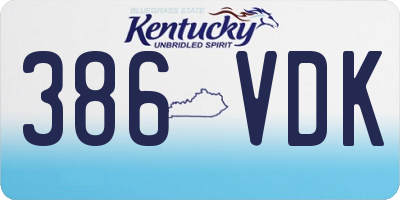 KY license plate 386VDK