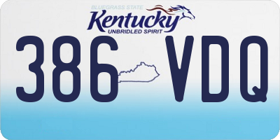 KY license plate 386VDQ