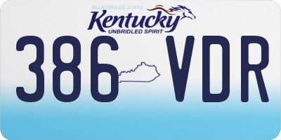 KY license plate 386VDR