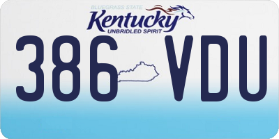 KY license plate 386VDU