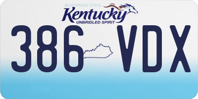 KY license plate 386VDX