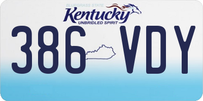 KY license plate 386VDY