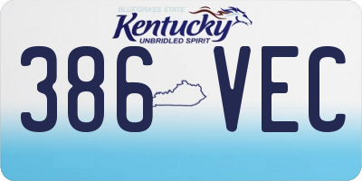 KY license plate 386VEC