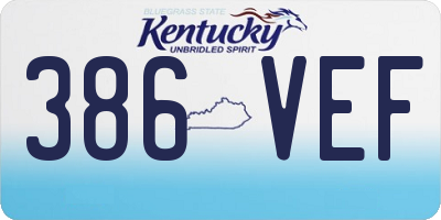 KY license plate 386VEF