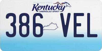 KY license plate 386VEL