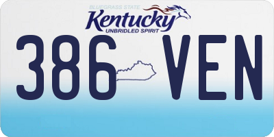 KY license plate 386VEN