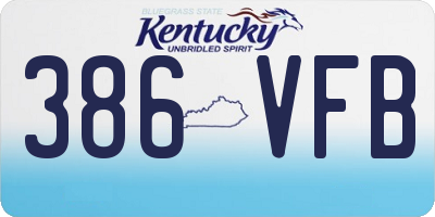 KY license plate 386VFB