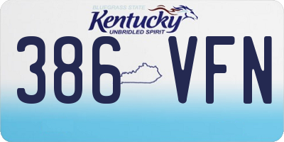 KY license plate 386VFN