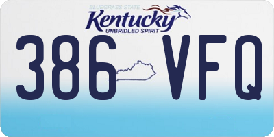 KY license plate 386VFQ