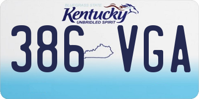 KY license plate 386VGA