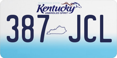 KY license plate 387JCL