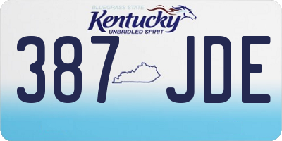 KY license plate 387JDE