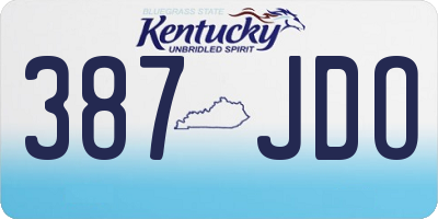 KY license plate 387JDO