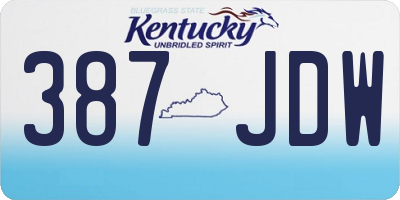 KY license plate 387JDW