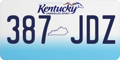 KY license plate 387JDZ