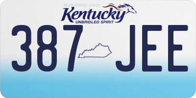 KY license plate 387JEE