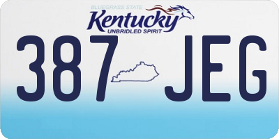 KY license plate 387JEG