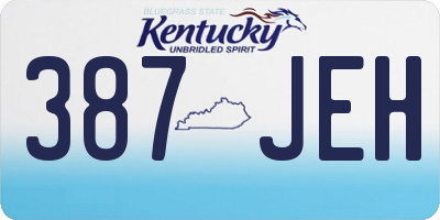 KY license plate 387JEH