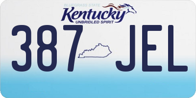 KY license plate 387JEL