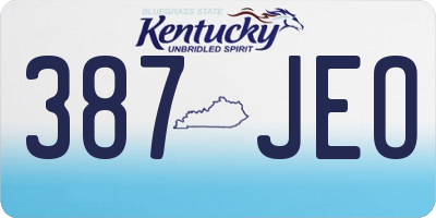 KY license plate 387JEO