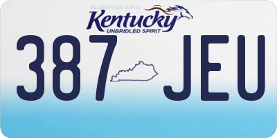 KY license plate 387JEU