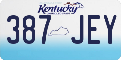 KY license plate 387JEY