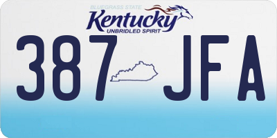 KY license plate 387JFA