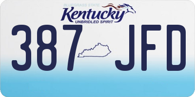 KY license plate 387JFD