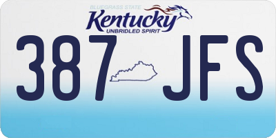 KY license plate 387JFS