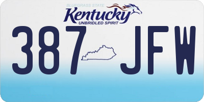 KY license plate 387JFW