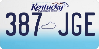 KY license plate 387JGE