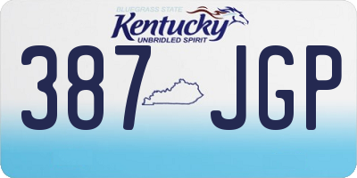 KY license plate 387JGP