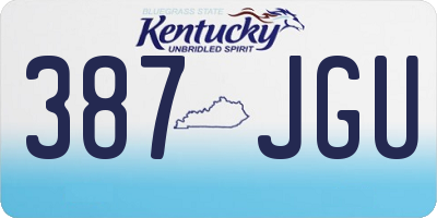 KY license plate 387JGU