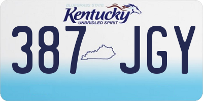 KY license plate 387JGY