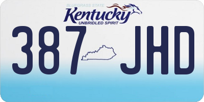 KY license plate 387JHD