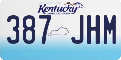 KY license plate 387JHM