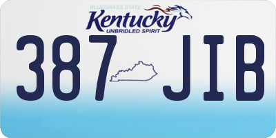 KY license plate 387JIB
