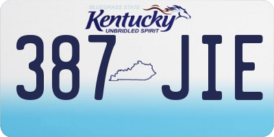 KY license plate 387JIE