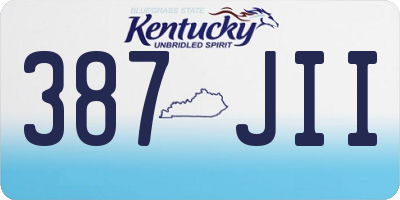 KY license plate 387JII
